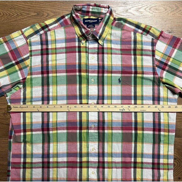 Ralph Lauren Golf Button Down Shirt Mens L Plaid Short Sleeve Multicolor, Tildon - Picture 3 of 9
